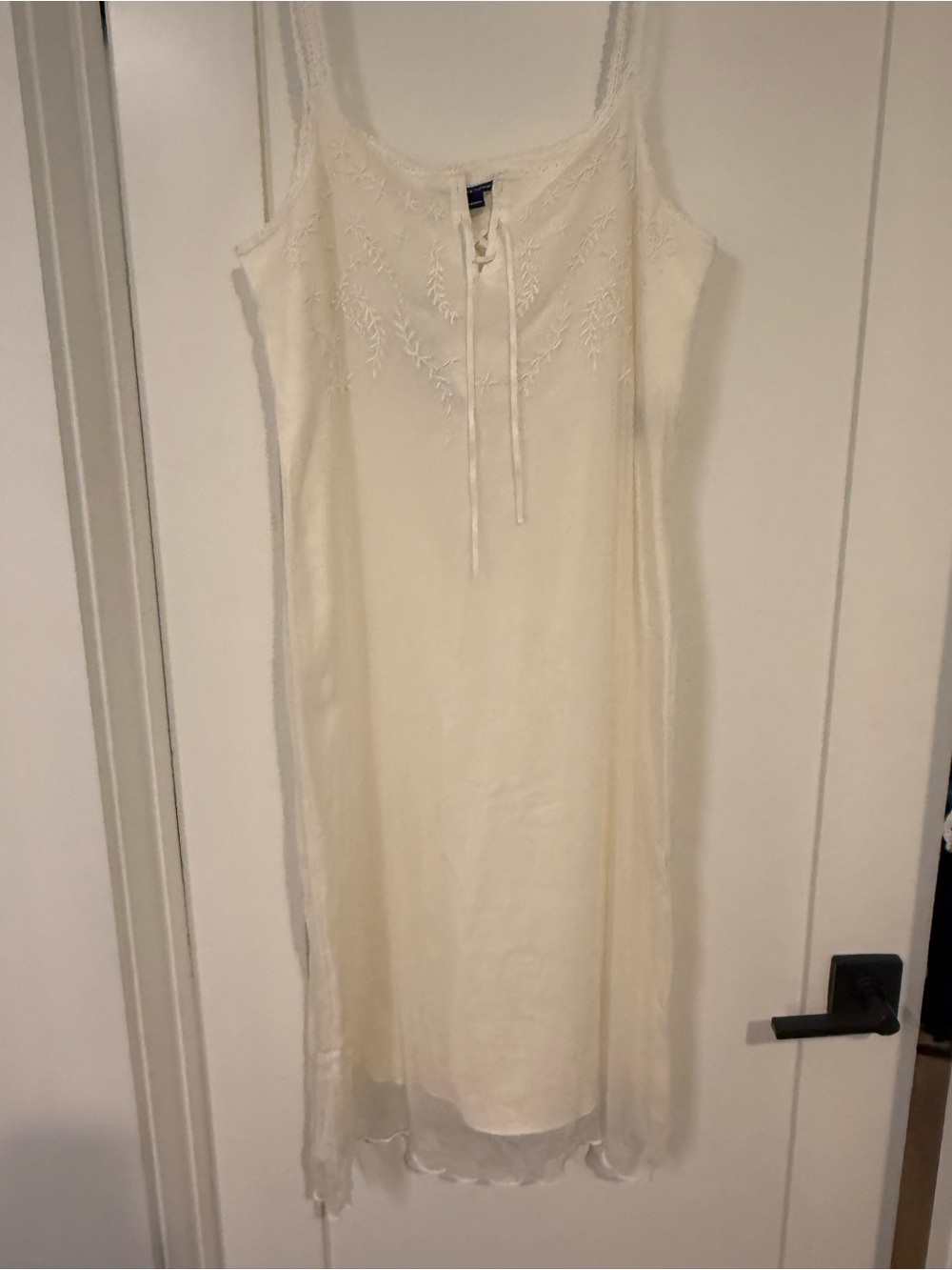 Vintage (early 2000s) Ralph Lauren Cream Lace-Trim Slip Dress NWT size L